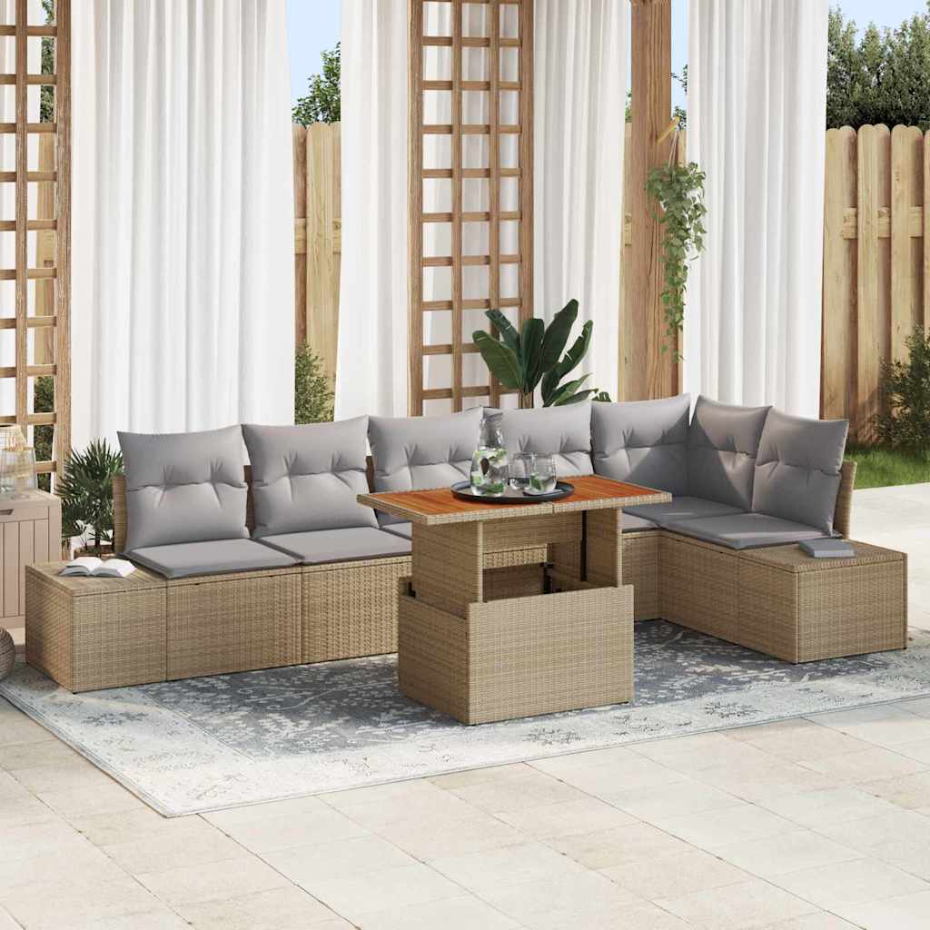 Tuin Eetset Met Kussen 7 Pcs 100 X 55 X 73 Cm