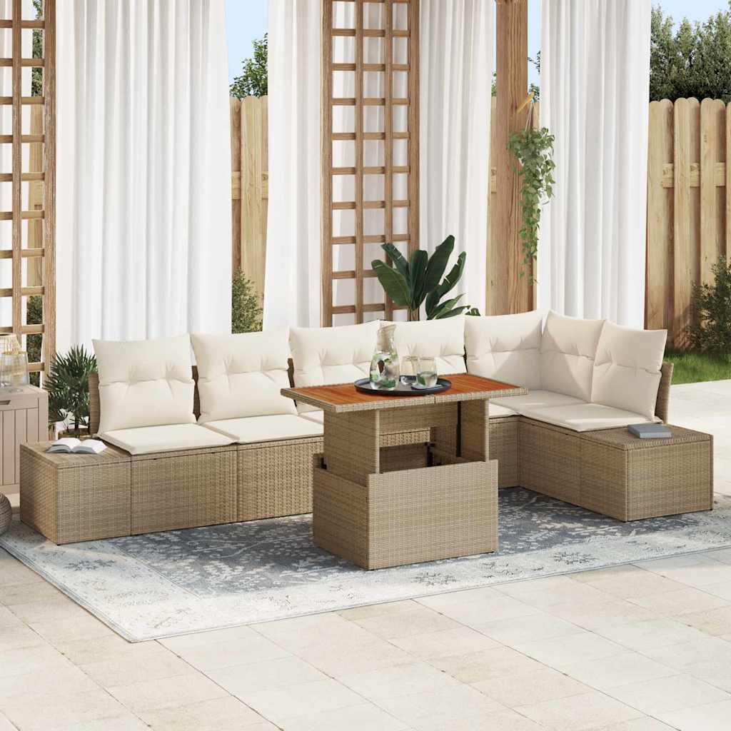 Tuin Eetset Met Kussen 7 Pcs 100 X 55 X 73 Cm