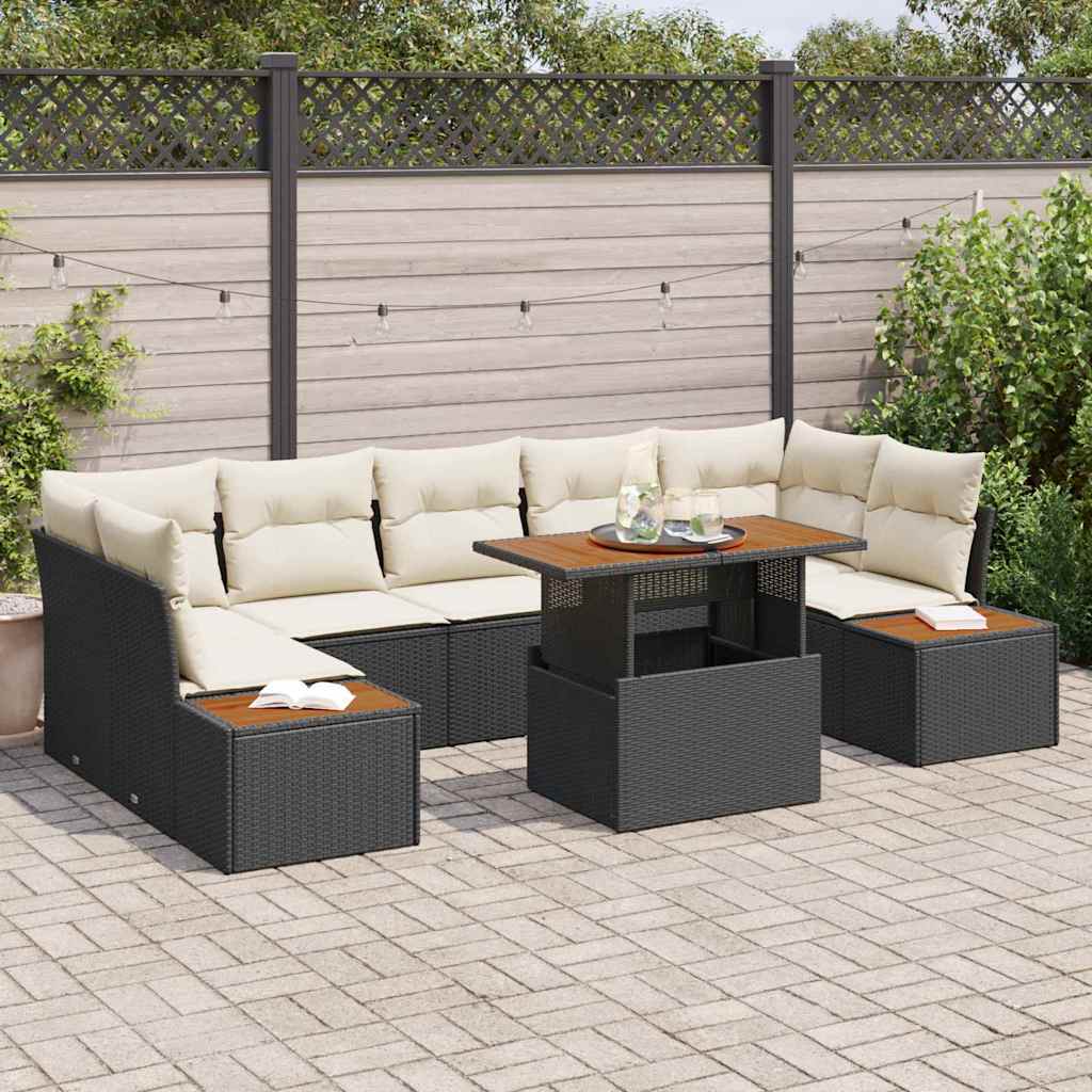 Tuin Eetset Met Kussen 8 Pcs En Beige 100 X 55 X 73 Cm