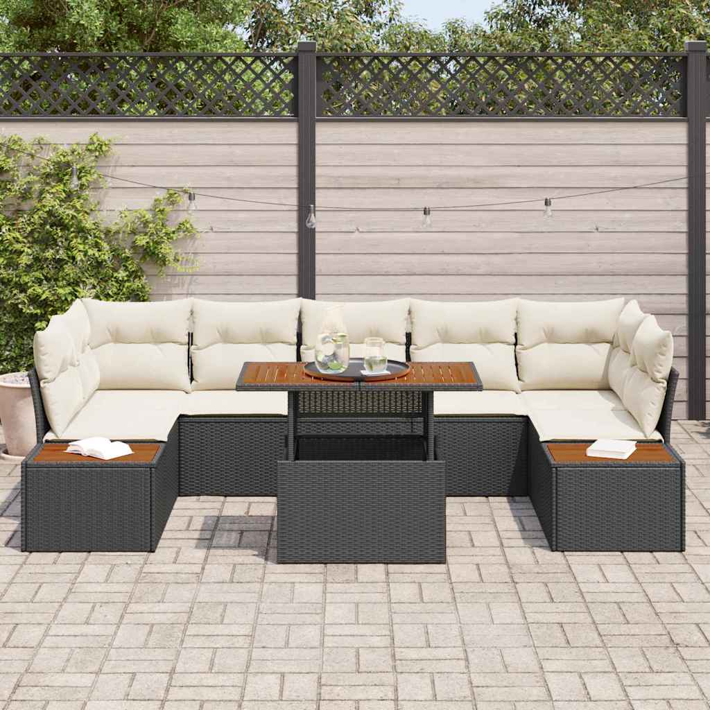 Tuin Eetset Met Kussen 8 Pcs En Beige 100 X 55 X 73 Cm