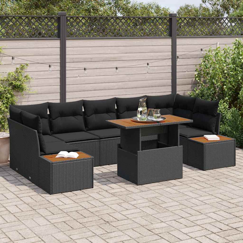 Tuin Eetset Met Kussen 8 Pcs En Beige 100 X 55 X 73 Cm