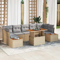 Tuin Eetset Met Kussen 8 Pcs En Beige 100 X 55 X 73 Cm