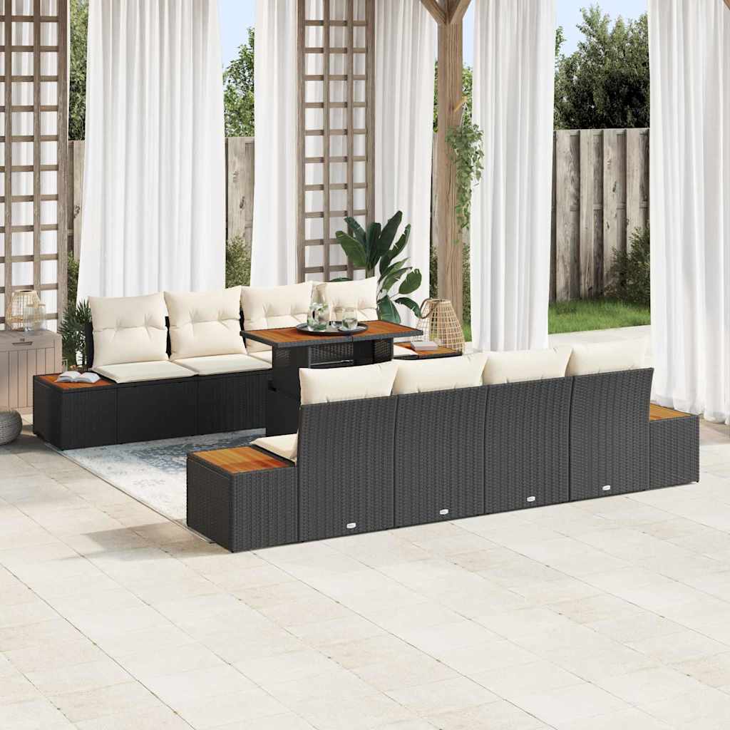 Tuin Eetset Met Kussen 9 Pcs En Beige 100 X 55 X 73 Cm