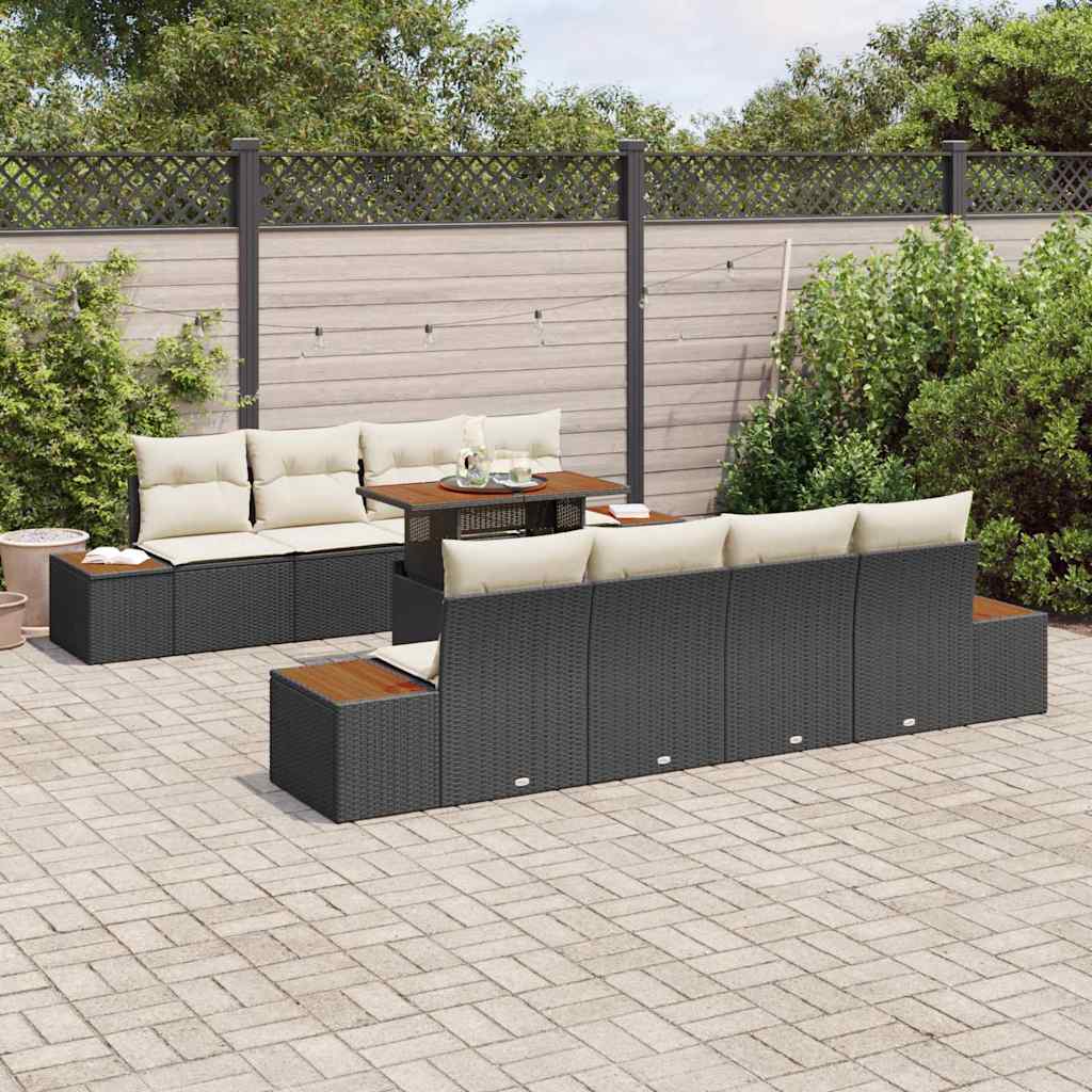 Tuin Eetset Met Kussen 9 Pcs En Beige 100 X 55 X 73 Cm