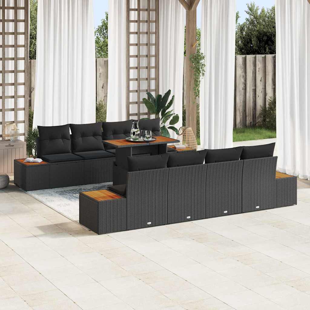 Tuin Eetset Met Kussen 9 Pcs En Beige 100 X 55 X 73 Cm