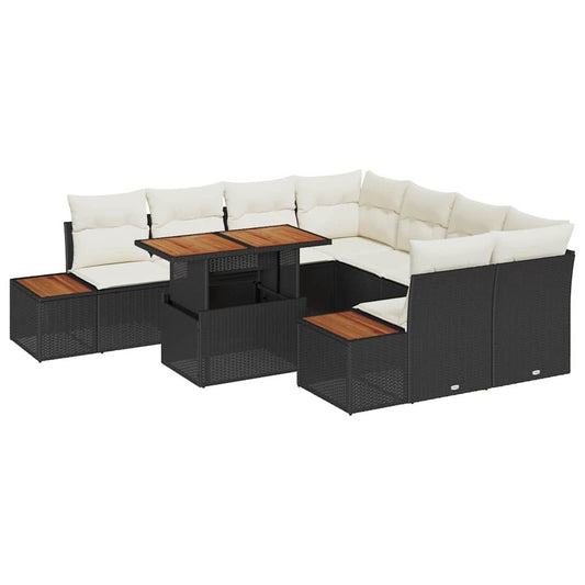 Tuin Eetset Met Kussen 9 Pcs En Beige 100 X 55 X 73 Cm