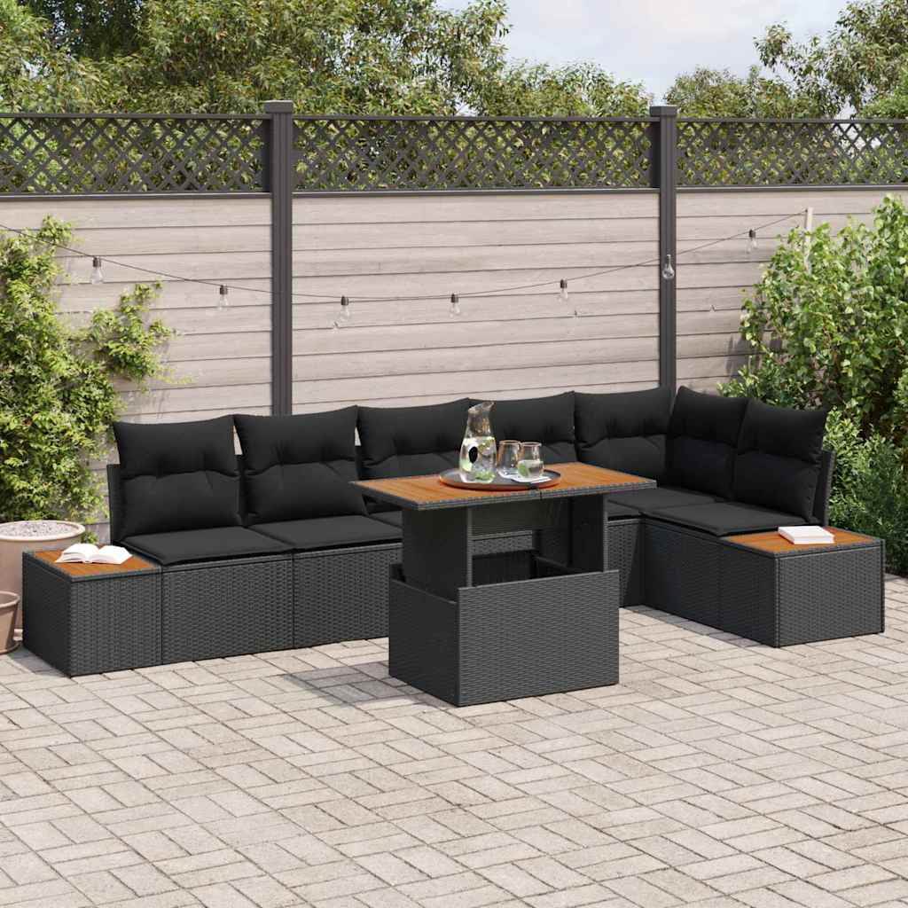 Tuin Eetset Met Kussen 7 Pcs En Beige 100 X 55 X 73 Cm