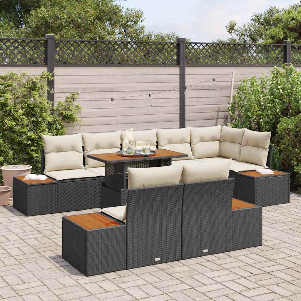 Tuin Eetset Met Kussen 9 Pcs En Beige 100 X 55 X 73 Cm