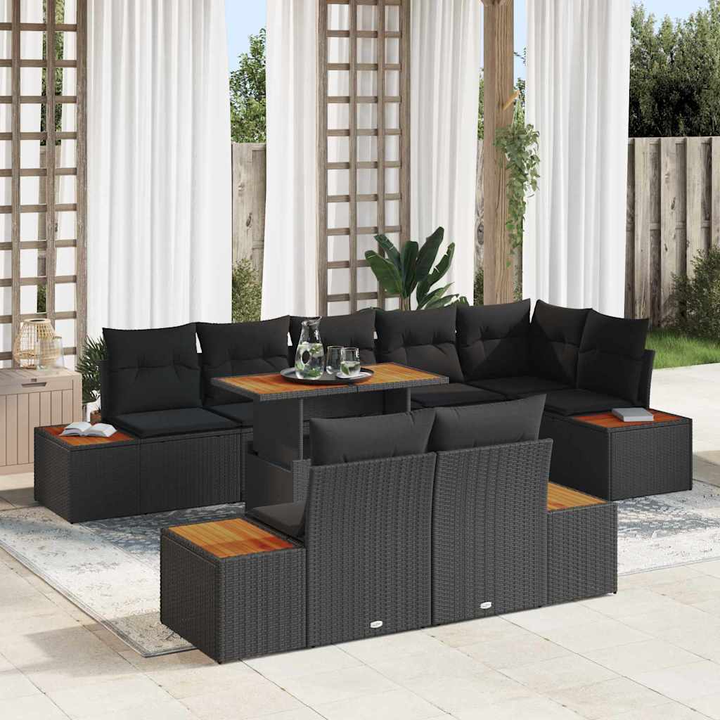 Tuin Eetset Met Kussen 9 Pcs En Beige 100 X 55 X 73 Cm