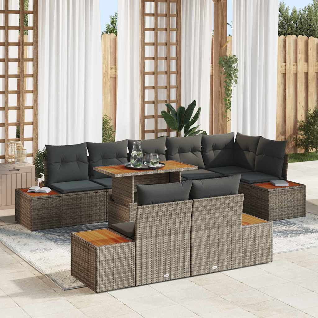 Tuin Eetset Met Kussen 9 Pcs En Beige 100 X 55 X 73 Cm
