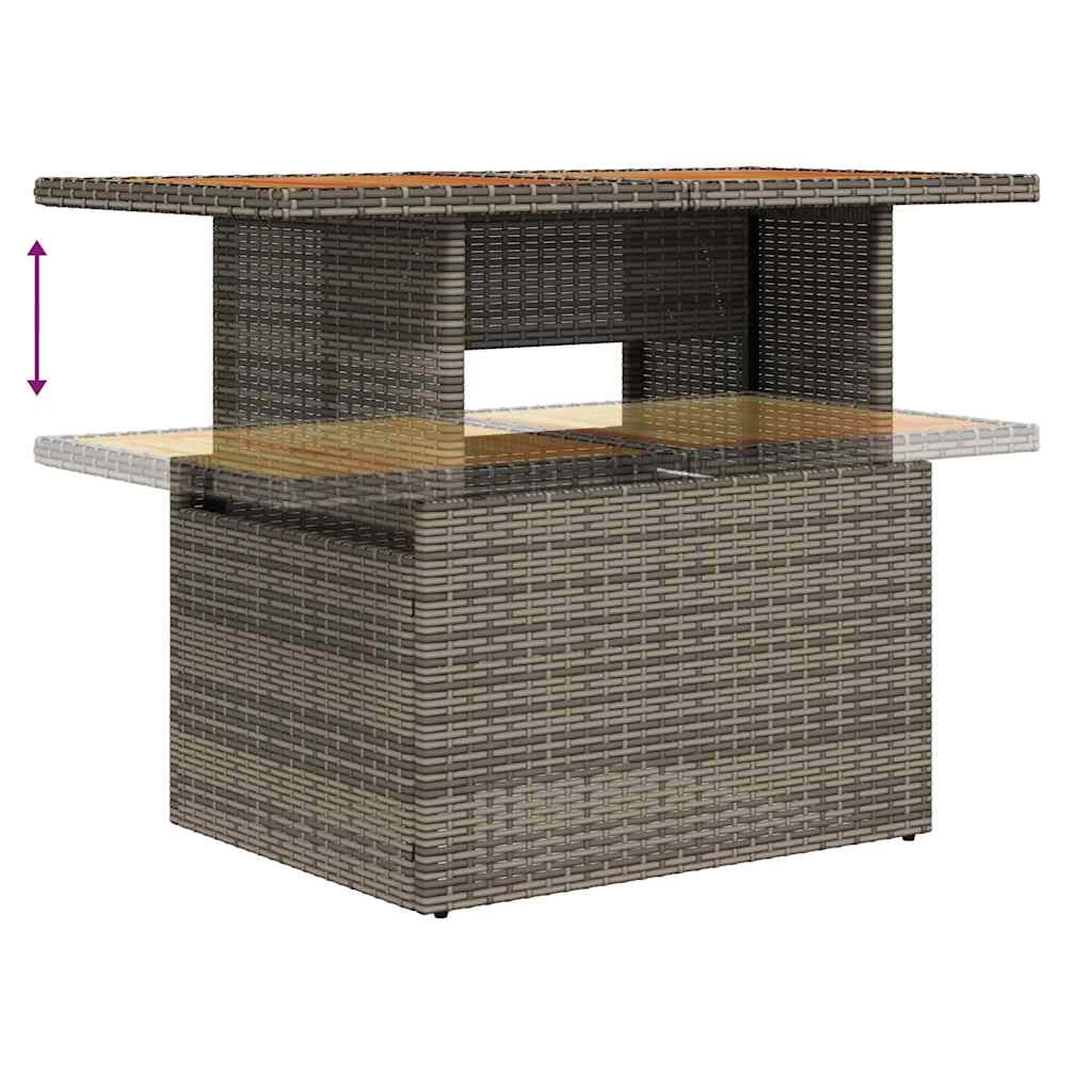 Tuin Eetset Met Kussen 9 Pcs En Bruin