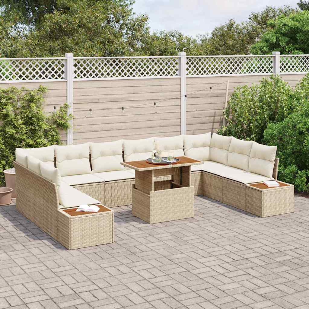 Tuin Eetset Met Kussen 11 Pcs En Beige 100 X 55 X 73 Cm
