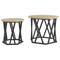 Bijzettafel 2 Pcs Engineered Hout En Staal