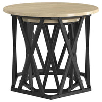 Bijzettafel 2 Pcs Engineered Hout En Staal