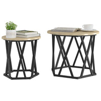 Bijzettafel 2 Pcs Engineered Hout En Staal