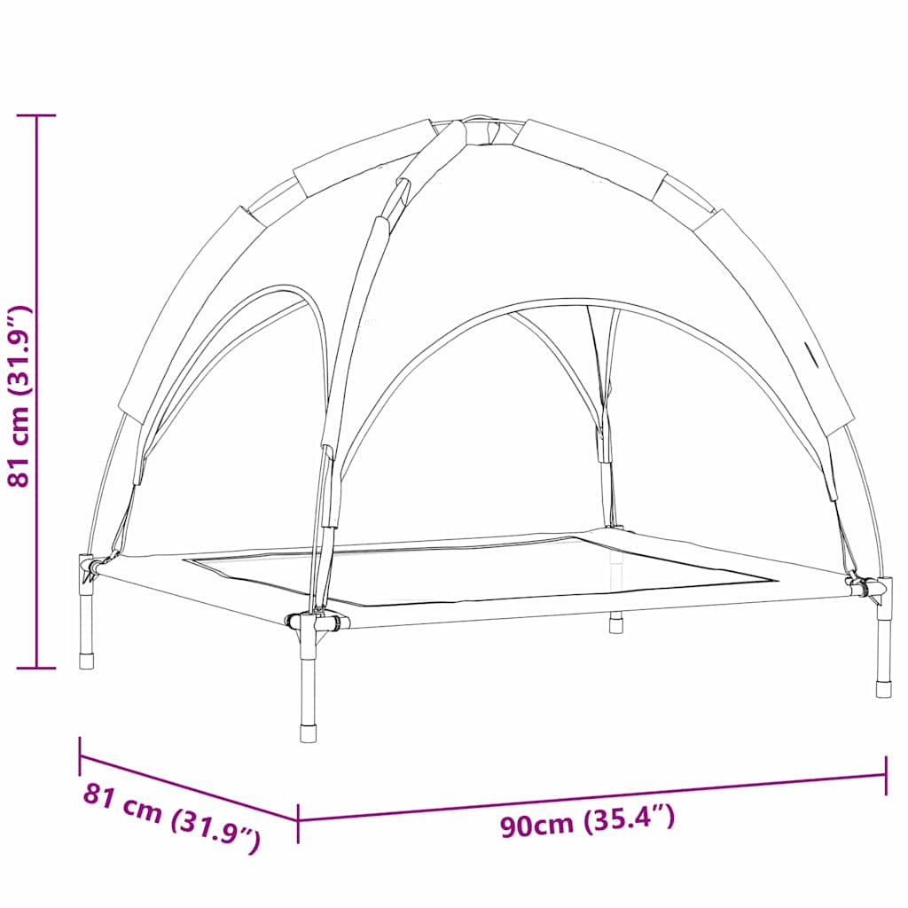 Hondenbed 90 X 81 X 80,5 Cm Staal