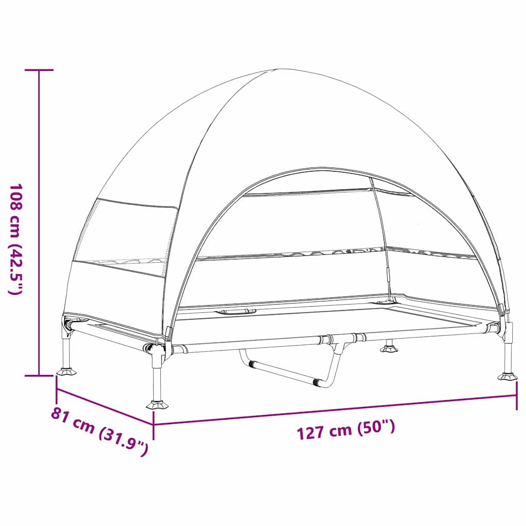 Verhoogd Hondenbed 127 X 81 X 108 Cm Stof En Staal