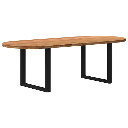 Eettafel Ovaal Massief Eikenhout Lichtbruin