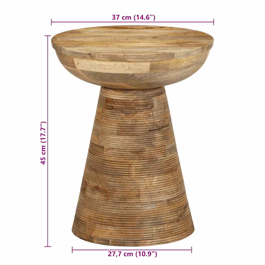 Bijzettafel Ø37X45 Cm Massief Mangohout