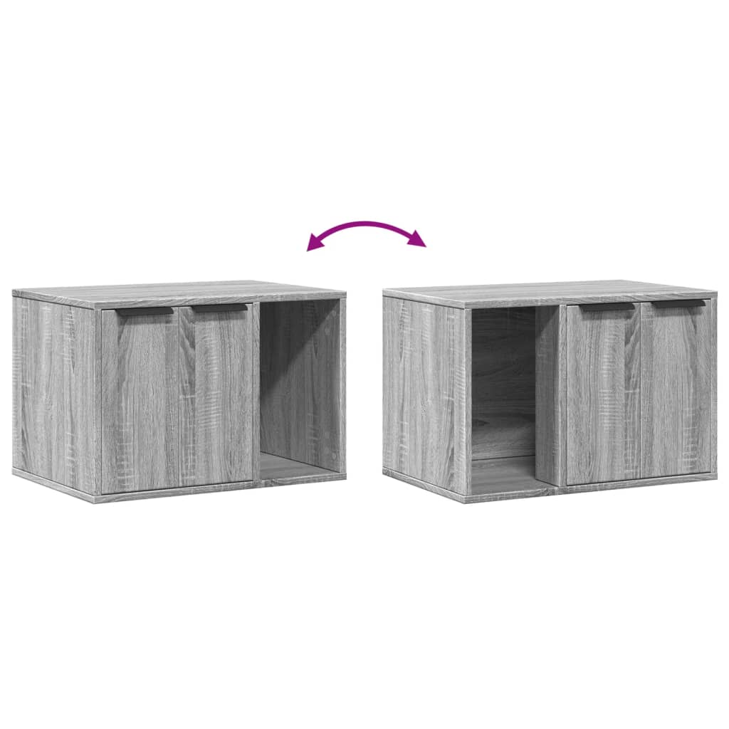 Kattenbakkast Bewerkt Hout Eikenkleur