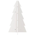Kerstdecoratie Kerstboom 69,5 Cm Massief Grenenhout Wit