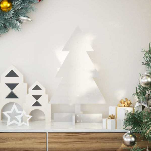 Kerstdecoratie Kerstboom Massief Grenenhout Wit