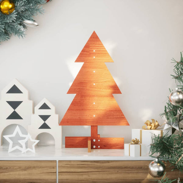 Kerstdecoratie Kerstboom Massief Grenenhout Wasbruin