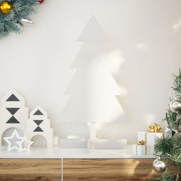 Kerstdecoratie Kerstboom Massief Grenenhout Wit