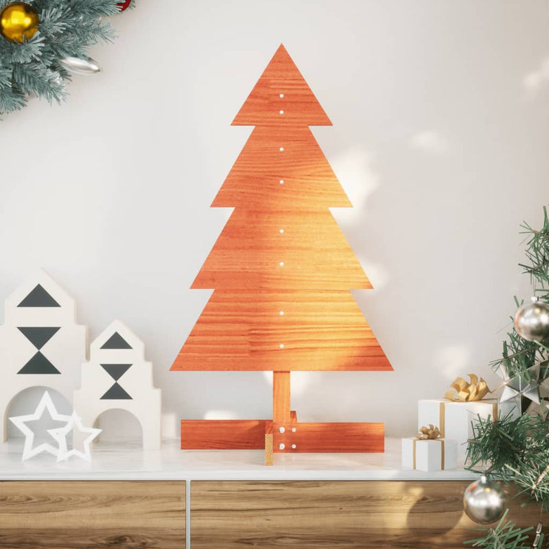 Kerstdecoratie Kerstboom Massief Grenenhout Wasbruin