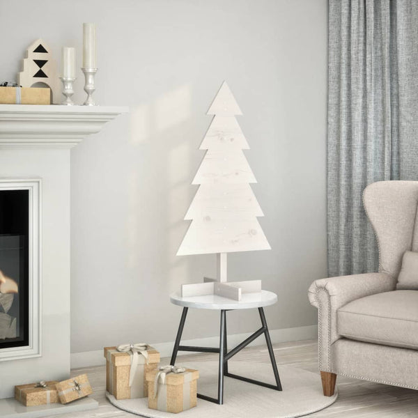 Kerstdecoratie Kerstboom Massief Grenenhout Wit