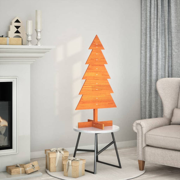 Kerstdecoratie Kerstboom Massief Grenenhout Wasbruin