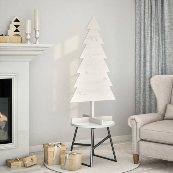 Kerstdecoratie Kerstboom Massief Grenenhout Wit