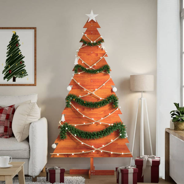 Kerstdecoratie Kerstboom Massief Grenenhout Wasbruin