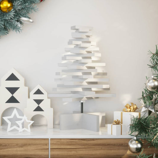 Kerstdecoratie Kerstboom Massief Grenenhout Wit