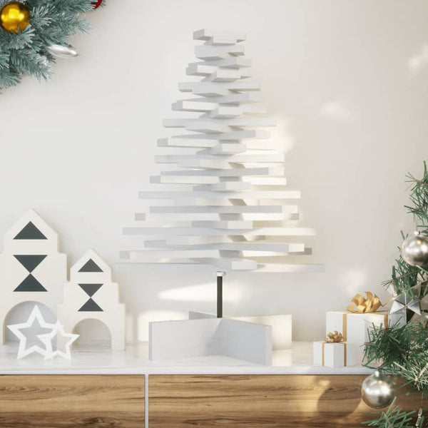 Kerstdecoratie Kerstboom Massief Grenenhout Wit