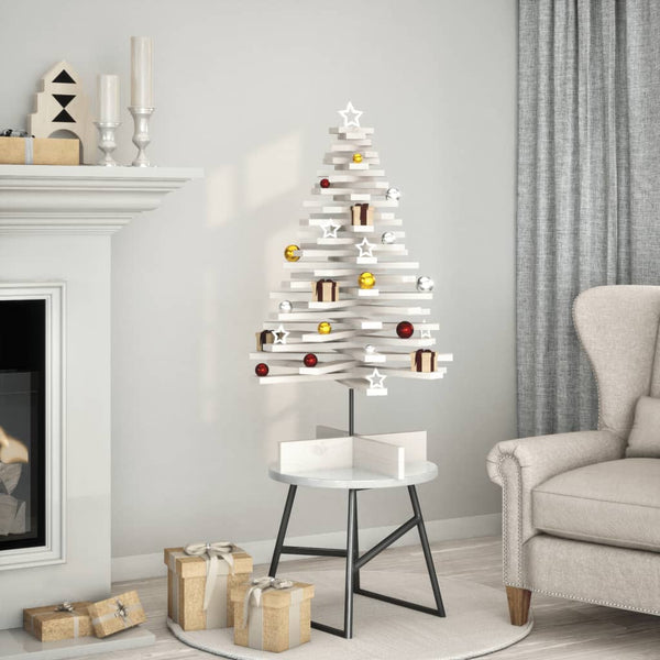 Kerstdecoratie Kerstboom Massief Grenenhout Wit