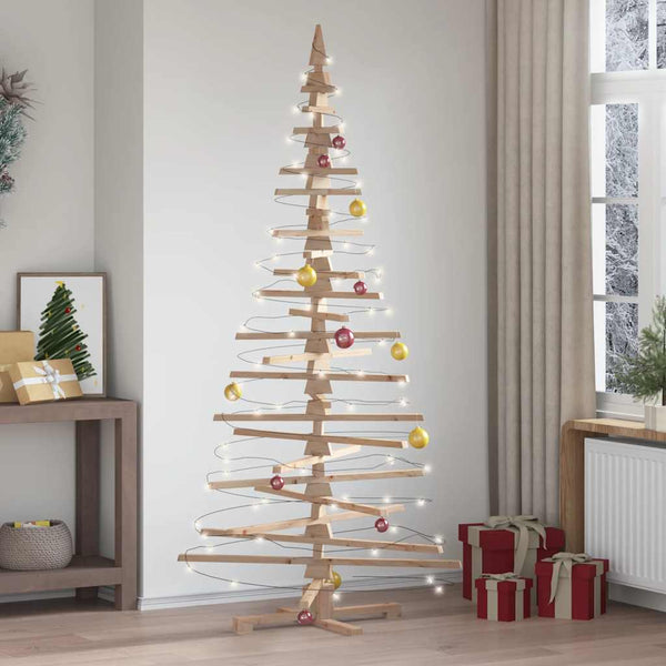 Kerstdecoratie Kerstboom Massief Grenenhout Naturel (Onafgewerkt)