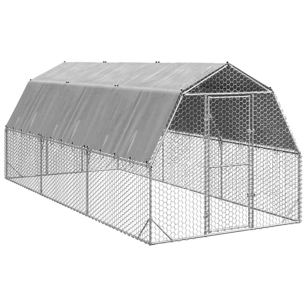 Kippenren Met Dak 2,5X6X2,25 M Gegalvaniseerd Staal