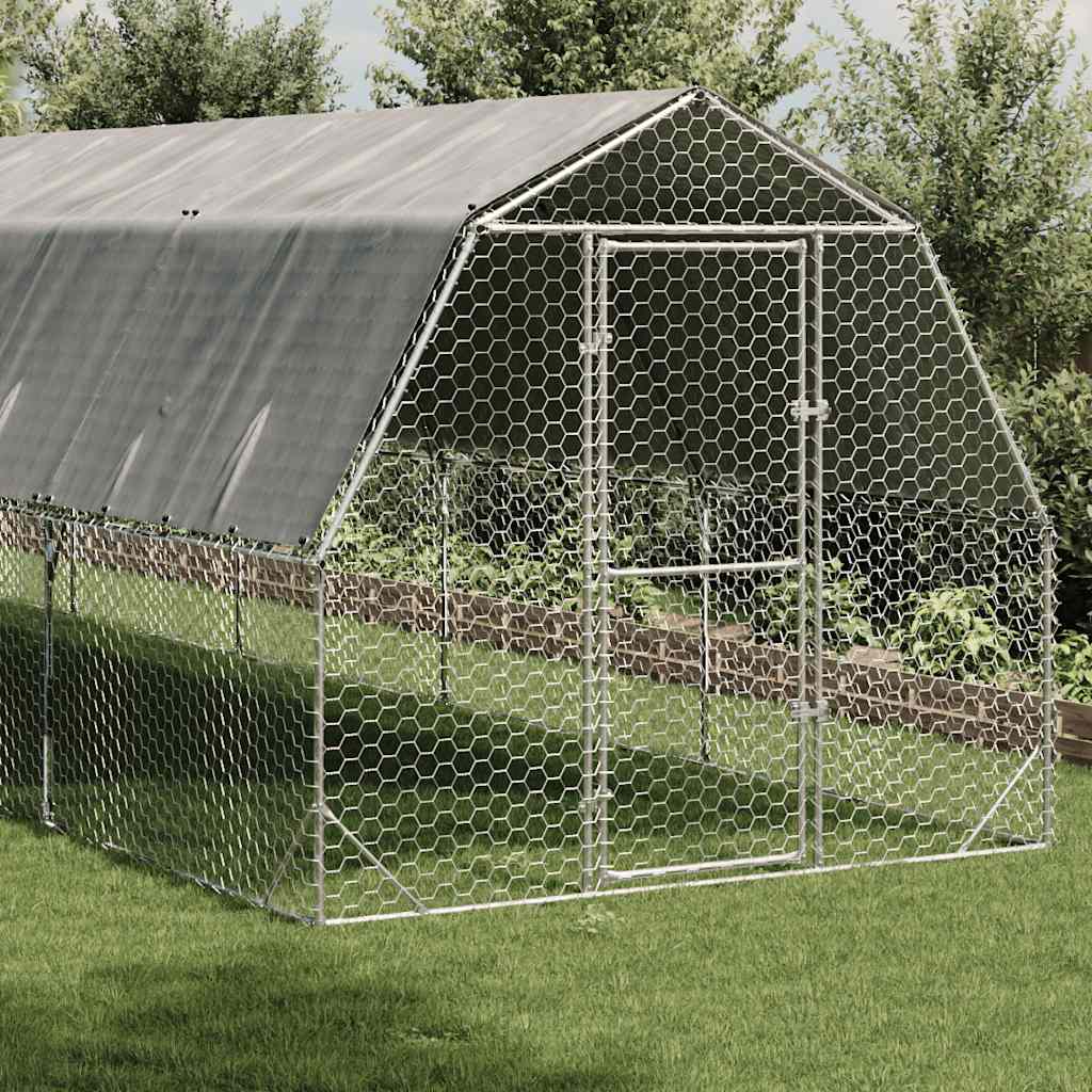 Kippenren Met Dak 2,5X6X2,25 M Gegalvaniseerd Staal