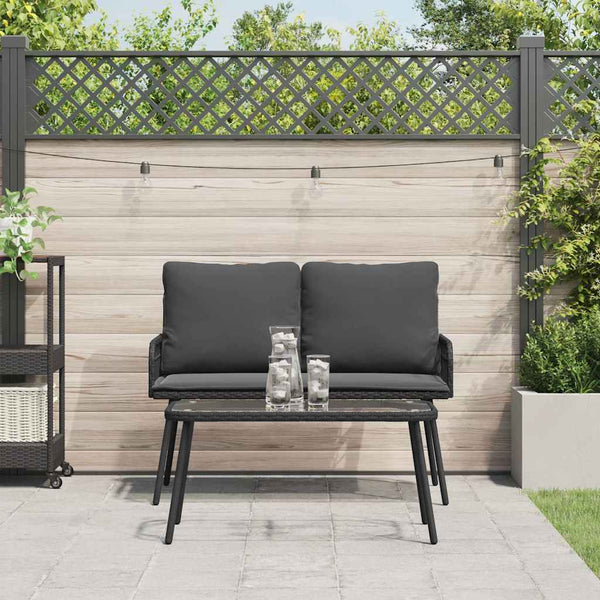 Tuin Eetset 2 Pcs Poly Rattan