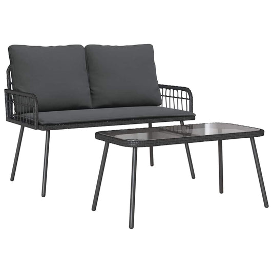 Tuin Eetset 2 Pcs Poly Rattan