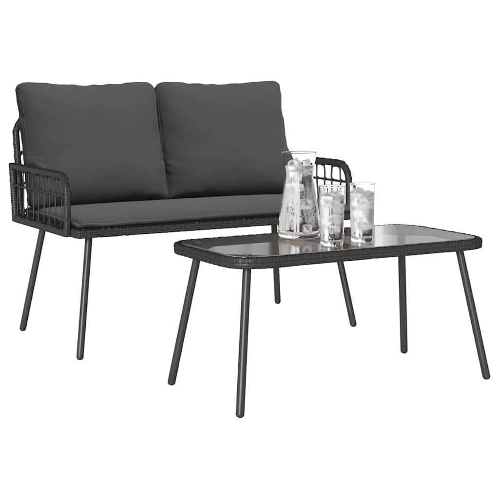 Tuin Eetset 2 Pcs Poly Rattan