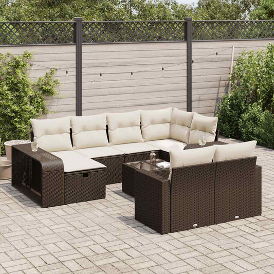 Loungeset Met Kussens Poly Rattan