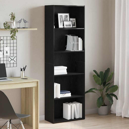 Boekenkast 60X30X Spaanplaat Kleurig Zwart Eiken