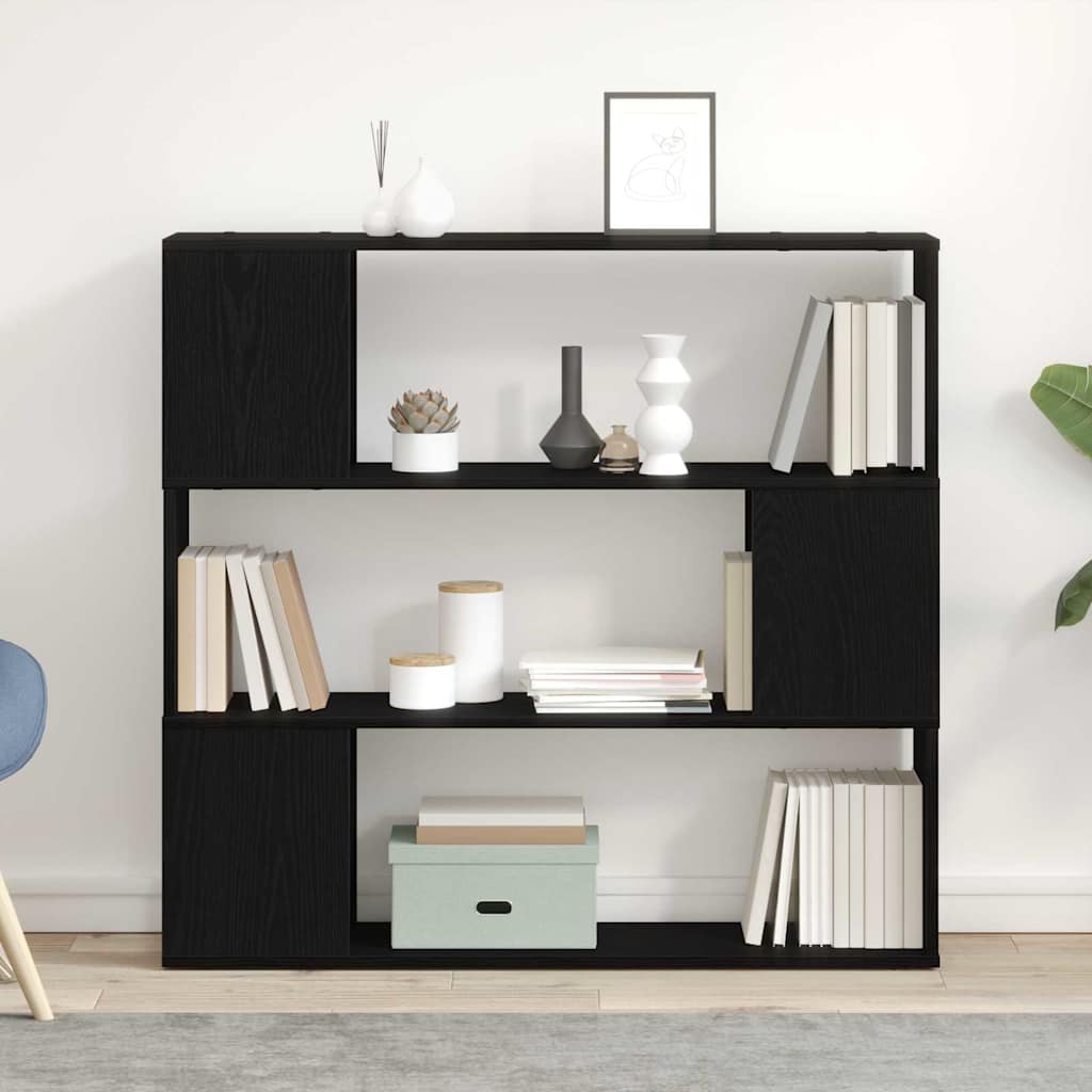 Boekenkast/Kamerscherm Kleurig Zwart Eiken