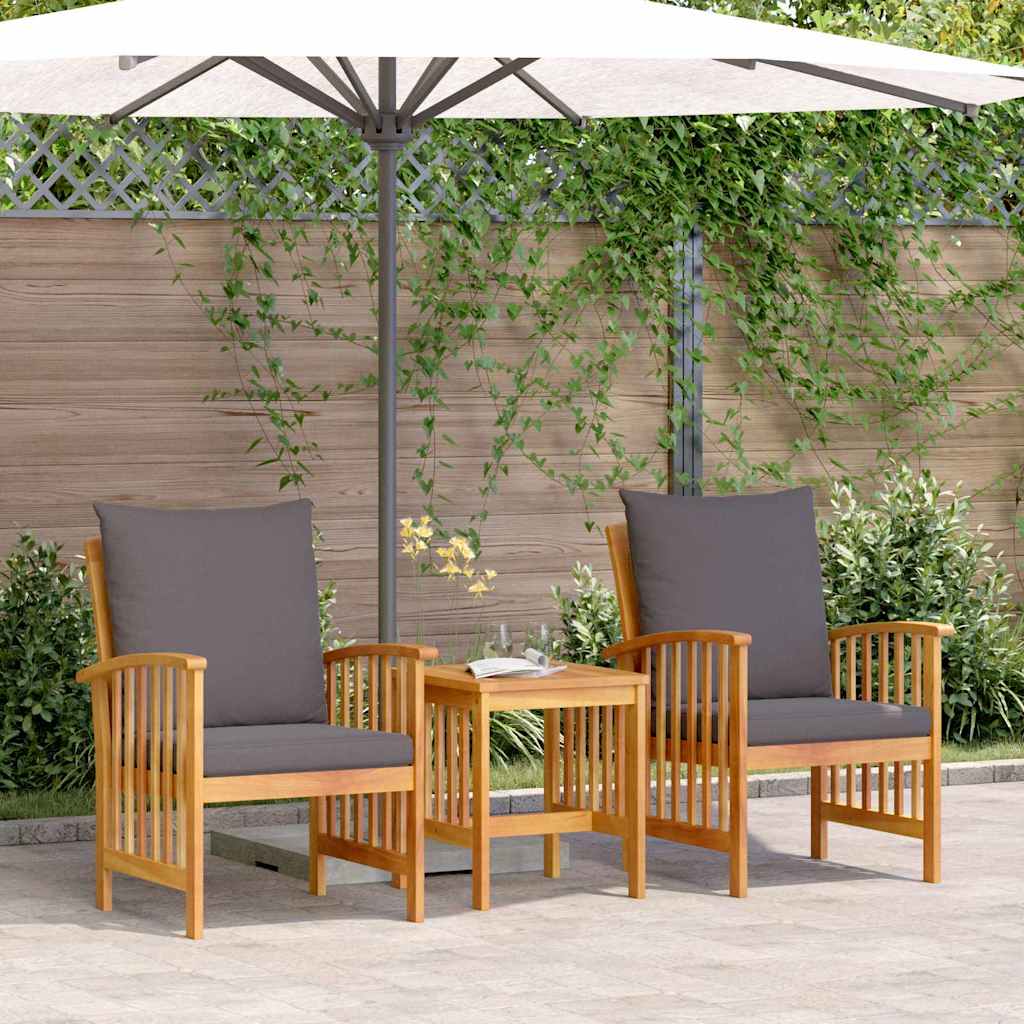 Tuin Sofa Set Met Kussen 3 Pcs Bruin Massief Acaciahout