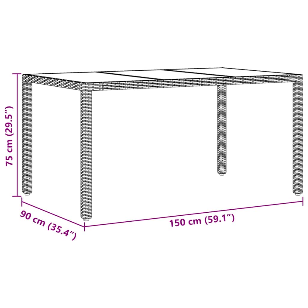 Tuin Eetset 5 Pcs Poly Riet