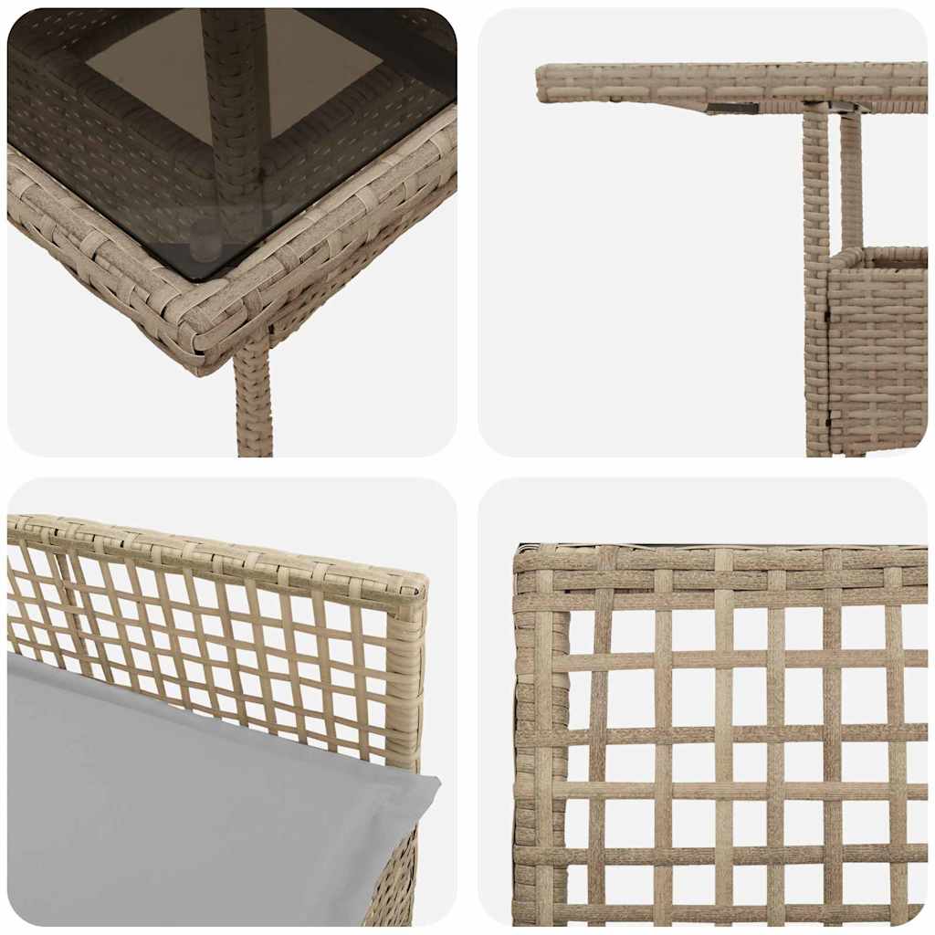 Tuin Eetset 3 Pcs Poly Riet