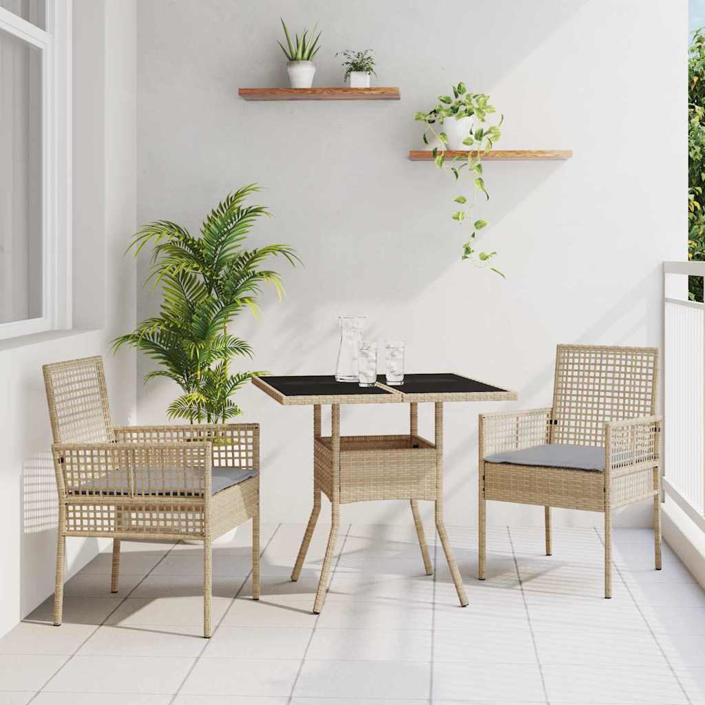 Tuin Eetset 3 Pcs Poly Riet