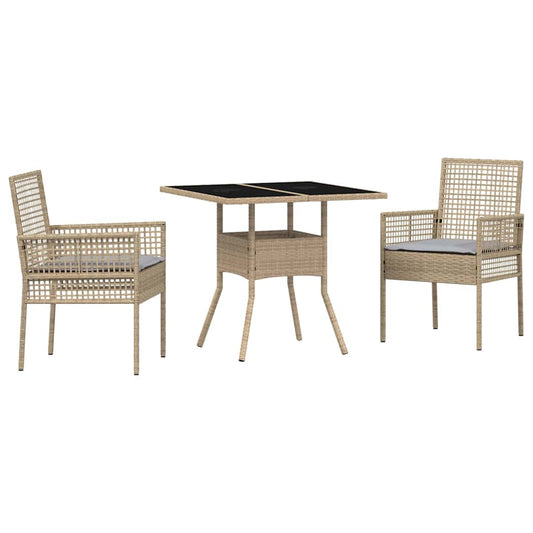 Tuin Eetset 3 Pcs Poly Riet